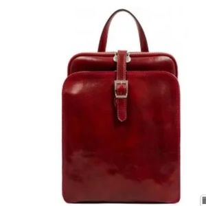 Time Resistance - WOMENS LEATHER BACKPACK, Red
